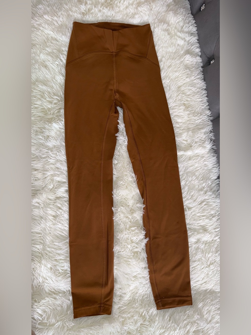 High-Rise Kids Brown Stretch Leggings